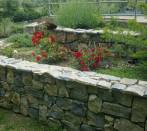 Flowerbed built with limestone 